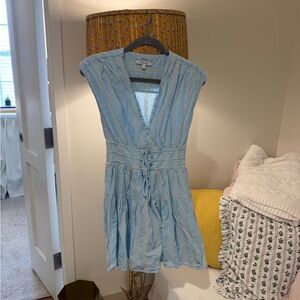 10 Crosby Derek Lam Embroidered Blue Top